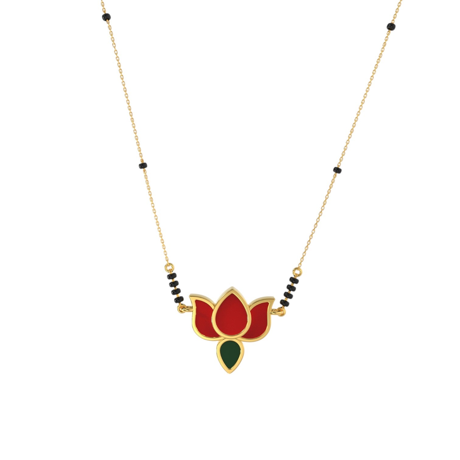 Lotus Classic 925 Sterling Silver Gold Plated CZ Stone Or Mangalsutra for Women By Kesardeep